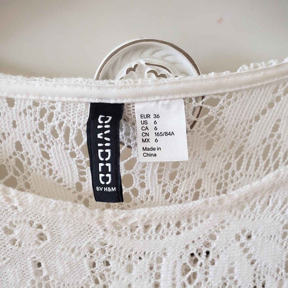 Divide H&M White Lace Dress (With Half Sleeves) - Picture 5 of 6